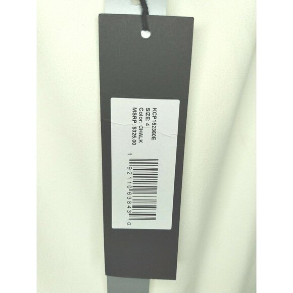 Halston Heritage Women's Size 4 Dress White Ivory Sheath Low Cut Halter $178 NEW - Picture 8 of 10